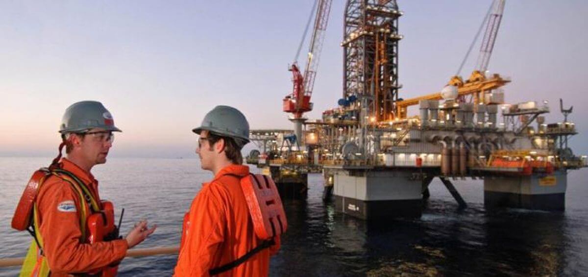 Offshore oil rig workers