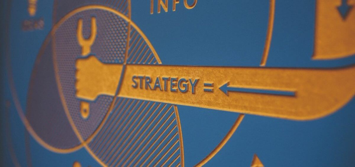Closeup of strategy segment on marketing board