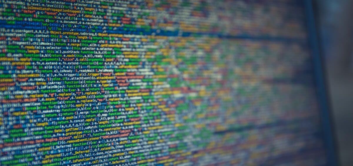 Code on flat-screen monitor