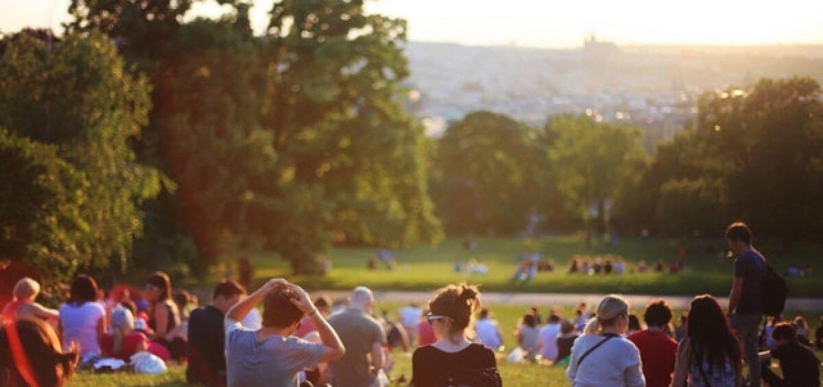 Group of people enjoying a concert at Perth park