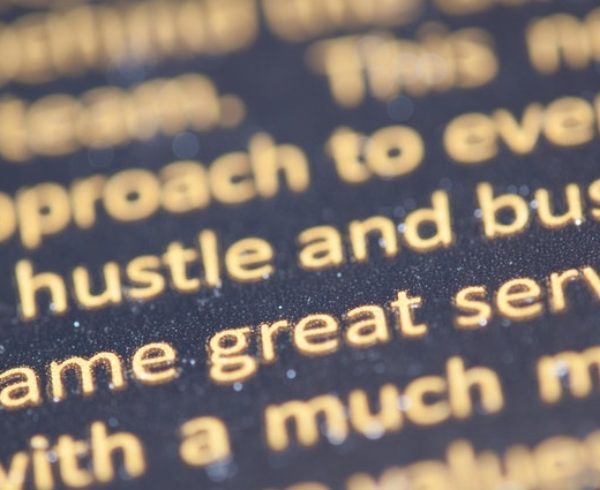 Close up of select English words to indicate the Citizenship English Language Test