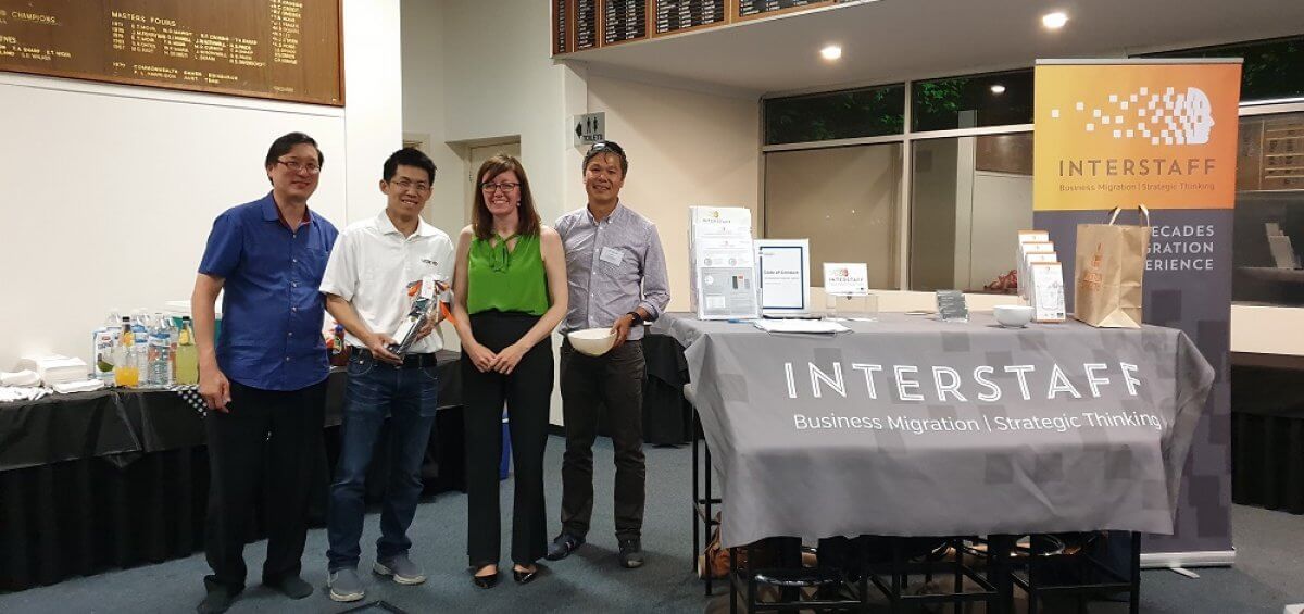 Sheila Woods presenting the WA Singapore Business Connect Door Prize