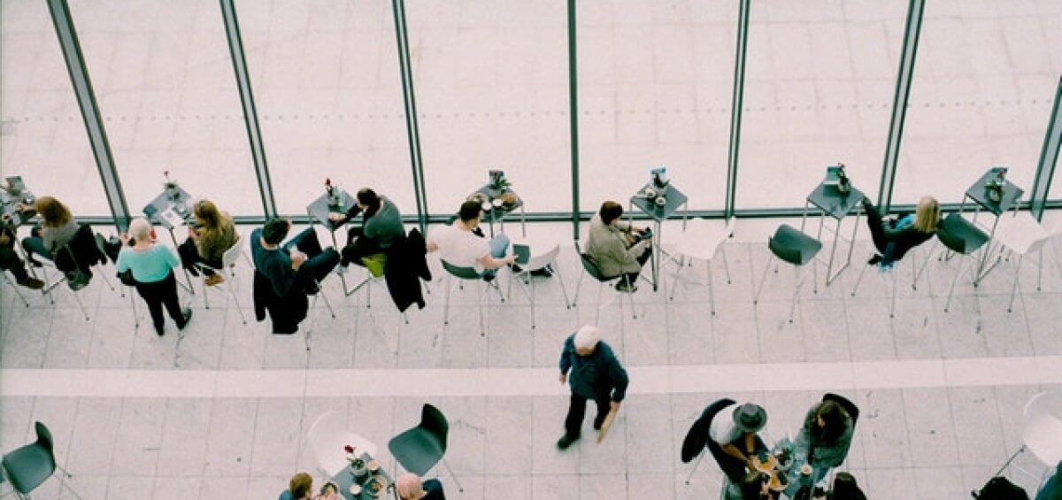 Skilled Occupation List workers at open cafe area