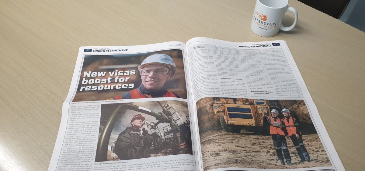 New visa boost for resources article in The Australian Mining Review and The Australian Oil and Gas Review